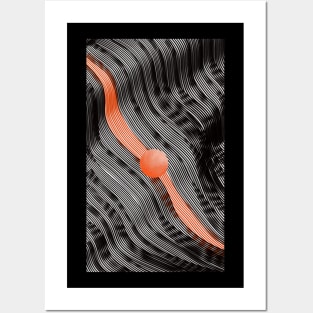 Abstract waves and marble Posters and Art